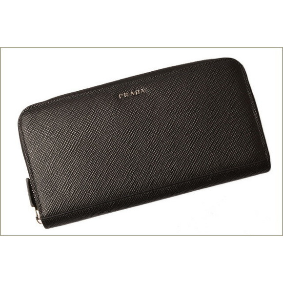 Prada Nero Long Wallet Cuir Saffiano - Picture 1 of 6
